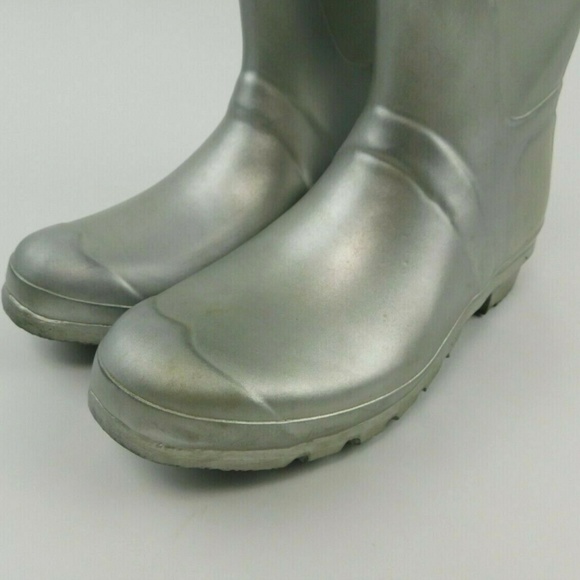 Hunter Original Tall Matte Metallic Silver Boots - Picture 6 of 8